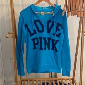 PINK Victoria’s Secret blue hoodie small